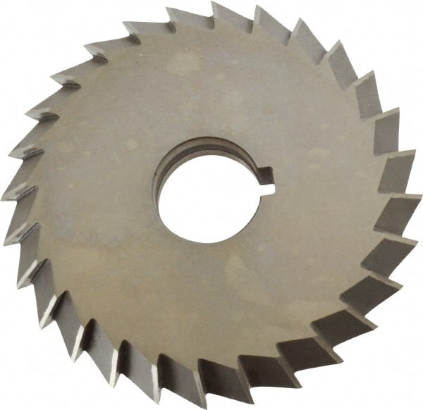 Value Collection - 5° 5" Cut Diam, 3/4" Cut Width, 1-1/4" Arbor, High Speed Steel Double-Angle Cutter - Eagle Tool & Supply