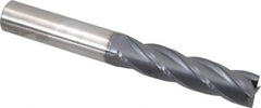 SGS - 3/4", 3" LOC, 3/4" Shank Diam, 6" OAL, 4 Flute, Solid Carbide Square End Mill - Single End, AlTiN Finish, Spiral Flute, 30° Helix, Centercutting, Right Hand Cut, Right Hand Flute, Series 1EL - Eagle Tool & Supply