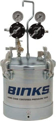 Binks - Paint Sprayer Pressure Tank - 2.8 Gallon ASME with 2 Regulators, Compatible with Air Operated Spray Guns - Eagle Tool & Supply