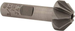 Interstate - 3/4" Large x 5/16" Small Diam, 3/8" Width of Cut, 90° Included Angle, High Speed Steel Face Angle Cutter - 3/8" Shank Diam, 1-15/16" Overall Length, Weldon Flat - Eagle Tool & Supply