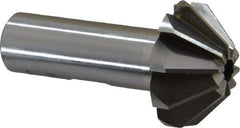 Interstate - 1-1/4" Large x 1/2" Small Diam, 17/32" Width of Cut, 90° Included Angle, High Speed Steel Face Angle Cutter - 5/8" Shank Diam, 2-13/32" Overall Length, Weldon Flat - Eagle Tool & Supply