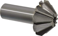 Interstate - 1-5/8" Large x 5/8" Small Diam, 11/16" Width of Cut, 90° Included Angle, High Speed Steel Face Angle Cutter - 3/4" Shank Diam, 2-11/16" Overall Length, Weldon Flat - Eagle Tool & Supply