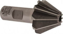 Interstate - 1-5/8" Large x 5/8" Small Diam, 1-1/16" Width of Cut, 60° Included Angle, Cobalt Face Angle Cutter - 3/4" Shank Diam, 3-1/16" Overall Length, Weldon Flat - Eagle Tool & Supply