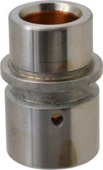 Dayton Lamina - 1" ID x 2-11/16" OAL, Steel, Bronze Plated Die & Mold Shoulder Bushing - Shoulder, 1.72" Bottom OD, 1-1/2" Top OD, 1.845" Collar OD, 1-3/4" Under Collar, 15/16" Above Collar - Eagle Tool & Supply