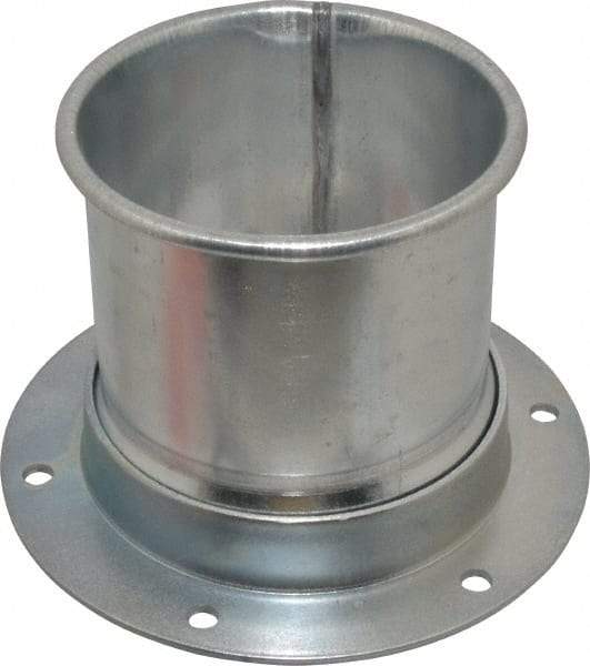 Made in USA - 4" ID Galvanized Duct Flange Adapter - 5" Long, 24 Gage - Eagle Tool & Supply