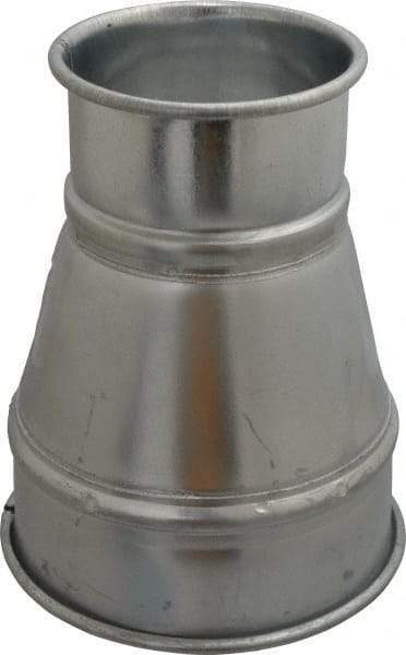 Made in USA - 6-4" ID Galvanized Duct Reducer - 8" Long, 22 Gage - Eagle Tool & Supply