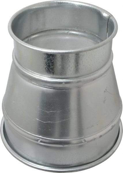Made in USA - 8-6" ID Galvanized Duct Reducer - 8" Long, 22 Gage - Eagle Tool & Supply