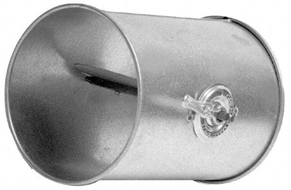 Made in USA - 8" ID Galvanized Duct Butterfly Valve - 13" Long, 22 Gage - Eagle Tool & Supply