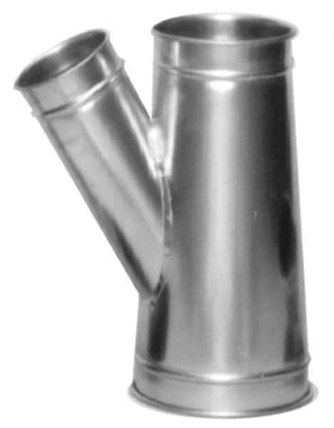Made in USA - 10-6-8" ID Galvanized Duct In-Line Branch - 25" Long, 22 Gage - Eagle Tool & Supply