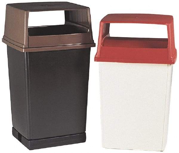 Rubbermaid - Rectangle Lid for Use with 56 Gal Rectangular Trash Cans - Red, Polyethylene, For Glutton Trash Cans - Eagle Tool & Supply