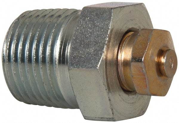 LDI Industries - 3/8-18 Thread, 45 to 80 psi Relief Pressure, Steel, Relief Vent - 30.23mm High, 19.05mm Hex Flats Diam - Eagle Tool & Supply