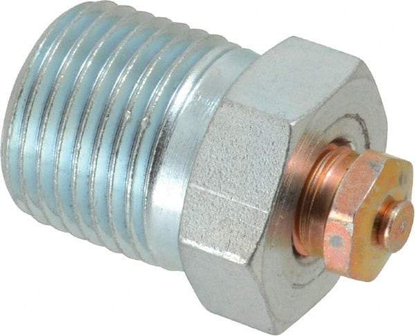 LDI Industries - 1/2-14 Thread, 1 to 5 psi Relief Pressure, Steel, Relief Vent - 1-3/8" High, 22.35mm Hex Flats Diam - Eagle Tool & Supply