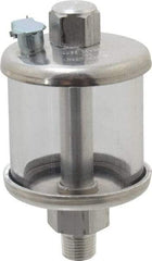 LDI Industries - 1 Outlet, Polymer Bowl, 29.6 mL No Flow Control Oil Reservoir - 1/8 NPTF Outlet, 1-1/2" Diam x 3" High, 60°C Max - Eagle Tool & Supply