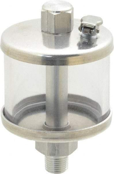 LDI Industries - 1 Outlet, Polymer Bowl, 40.7 mL No Flow Control Oil Reservoir - 1/8 NPTF Outlet, 1-3/4" Diam x 2-15/16" High, 60°C Max - Eagle Tool & Supply