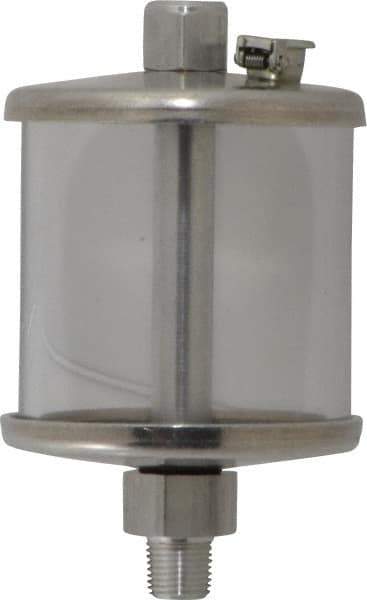 LDI Industries - 1 Outlet, Polymer Bowl, 73.9 mL No Flow Control Oil Reservoir - 1/8 NPTF Outlet, 2" Diam x 3-1/2" High, 60°C Max - Eagle Tool & Supply