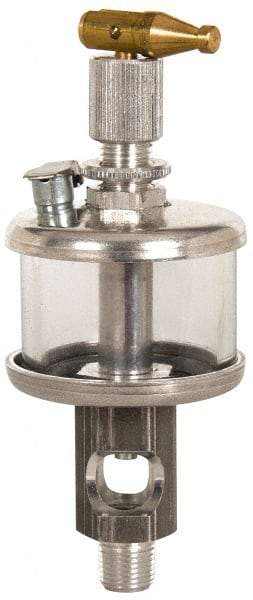 LDI Industries - 1 Outlet, Polymer Bowl, 3.79 L Manual-Adjustable Oil Reservoir - 1/2 NPTF Outlet, 5-1/2" Diam x 17-1/16" High, 71.11°C Max - Eagle Tool & Supply