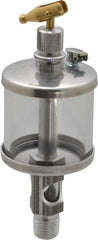 LDI Industries - 1 Outlet, Polymer Bowl, 44.4 mL Manual-Adjustable Oil Reservoir - 1/4 NPTF Outlet, 1-3/4" Diam x 5-3/8" High, 71.11°C Max - Eagle Tool & Supply