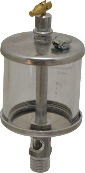 LDI Industries - 1 Outlet, Glass Bowl, 147.9 mL Manual-Adjustable Oil Reservoir - 3/8 NPTF Outlet, 2-1/2" Diam x 6.38" High, 121.11°C Max - Eagle Tool & Supply