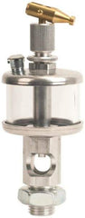 LDI Industries - 1 Outlet, Polymer Bowl, 147.9 mL Manual-Adjustable Oil Reservoir - 9/16-18 UNF Outlet, 2-1/2" Diam x 6-3/8" High, 71.11°C Max - Eagle Tool & Supply