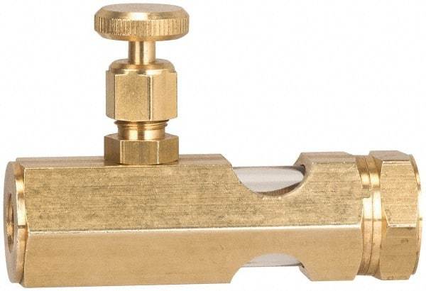 LDI Industries - 1/2 Outlet Thread, 1/2 Inlet Thread, Brass, Straight Valve, Oil Reservoir Needle Valve - 1 Outlet, FNPTF Inlet Thread, FNPTF Outlet Thread - Eagle Tool & Supply