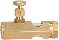 LDI Industries - 3/8 Outlet Thread, 3/8 Inlet Thread, Brass, Straight Valve, Oil Reservoir Needle Valve - 1 Outlet, FNPTF Inlet Thread, FNPTF Outlet Thread - Eagle Tool & Supply