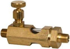 LDI Industries - 1/8 Outlet Thread, 1/8 Inlet Thread, Brass, Straight Valve, Oil Reservoir Needle Valve - 1 Outlet, MNPTF Inlet Thread, MNPTF Outlet Thread - Eagle Tool & Supply