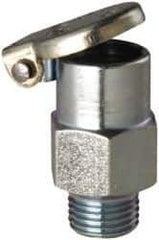 Gits - 5/16-32 Thread, Steel, Zinc Plated, Threaded One Piece, Straight Oil Hole Cover - 13/16" Drive Diam, 1/4" Drive Length, 27/32" Overall Height, 1/4" Thread Length, UNEF Thread - Eagle Tool & Supply