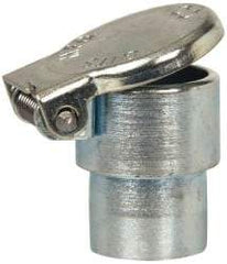 Gits - Steel, Zinc Plated, Shoulder Drive One Piece, Straight Oil Hole Cover - 0.503-0.505" Drive Diam, 1/2" Drive-In Hole Diam, 3/8" Drive Length, 13/16" Overall Height - Eagle Tool & Supply