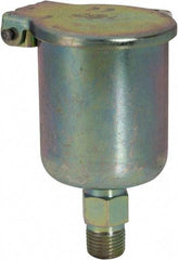Gits - 3/8 Ounce Capacity, 1/8-18 Thread, Steel, Zinc Plated, Straight with Hex Body, Oil Cup - 2-13/32" High, 3/8" Thread Length, Wick Feed - Eagle Tool & Supply
