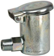 Gits - 3/16 Ounce Capacity, 1/8-27 Thread, Steel, Zinc Plated, Elbow with Hex Body, Oil Cup - 1-7/16" High, 3/8" Thread Length, Wick Feed - Eagle Tool & Supply