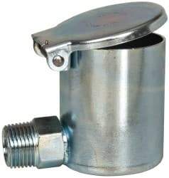 Gits - 3/8-18 Thread, Steel, Zinc Plated, Threaded One Piece, Elbow Oil Hole Cover - 4" Drive Diam, 7/16" Drive Length, 2-1/16" Overall Height, 7/16" Thread Length, NPT Thread - Eagle Tool & Supply