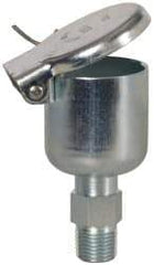 Gits - 11/32 Ounce Capacity, 1/8-27 Thread, Steel, Zinc Plated, Brazed Body Oil Cup - 1-29/32" High, 5/16" Thread Length, Gravity Feed - Eagle Tool & Supply