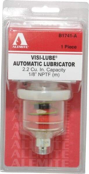 Alemite - 1.22 Ounce Reservoir Capacity, 1/8 NPTF Thread, Steel, Spring-Loaded, Grease Cup and Lubricator - -40 to 65.56°C Operating Temp, 0.15 to 0.24 Bar Operating Pressure - Eagle Tool & Supply