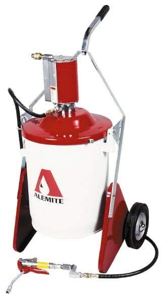 Alemite - Grease Lubrication 4.5 Lb/min Flow Steel, Aluminum, Stainless Steel Air-Operated Pump - For 70 Lb Container - Eagle Tool & Supply