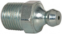 Alemite - 30° Head Angle, 1/8 NPTF Steel Leakproof Grease Fitting - 7/16" Hex, 1-7/32" Overall Height, 25/64" Shank Length, 5,000 Operating psi, Zinc Plated Finish - Eagle Tool & Supply