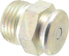 Alemite - Straight Head Angle, 1/2 NPTF Button-Head Grease Fitting - 7/8" Hex, 1-1/16" Overall Height, 1/2" Shank Length, 15,000 Operating psi, Zinc Plated Finish - Eagle Tool & Supply