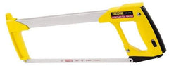Stanley - 12" Hacksaw - 4-1/2" Throat Depth, Contoured Aluminum D-Style Handle - Eagle Tool & Supply