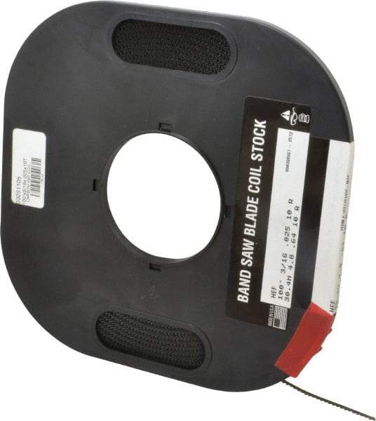 M.K. MORSE - 3/16" x 100' x 0.025" Carbon Steel Band Saw Blade Coil Stock - 10 TPI, Toothed Edge, Raker Set, Flexible Back, Constant Pitch, - Eagle Tool & Supply