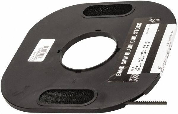 M.K. MORSE - 1/4" x 100' x 0.025" Carbon Steel Band Saw Blade Coil Stock - 10 TPI, Toothed Edge, Raker Set, Flexible Back, Constant Pitch, - Eagle Tool & Supply