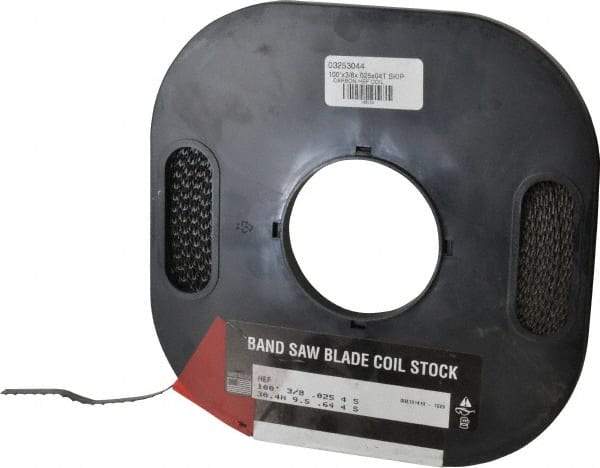 M.K. MORSE - 3/8" x 100' x 0.025" Carbon Steel Band Saw Blade Coil Stock - 4 TPI, Toothed Edge, Skip Form, Raker Set, Flexible Back, Constant Pitch, - Eagle Tool & Supply