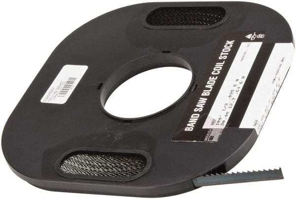 M.K. MORSE - 1/2" x 100' x 0.025" Carbon Steel Band Saw Blade Coil Stock - 6 TPI, Toothed Edge, Raker Set, Flexible Back, Constant Pitch, - Eagle Tool & Supply