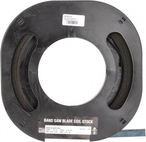 M.K. MORSE - 3/4" x 100' x 0.032" Carbon Steel Band Saw Blade Coil Stock - 14 TPI, Toothed Edge, Raker Set, Flexible Back, Constant Pitch, - Eagle Tool & Supply