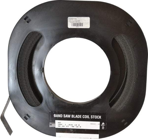 M.K. MORSE - 1" x 100' x 0.035" Carbon Steel Band Saw Blade Coil Stock - 10 TPI, Toothed Edge, Raker Set, Flexible Back, Constant Pitch, - Eagle Tool & Supply