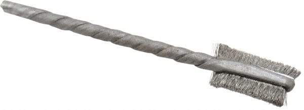 Osborn - 1/4" Diam Flat Steel Tube Brush - 0.003" Filament Diam, 9/16" Brush Length, 2-1/8" OAL, 3/32" Diam Shank - Eagle Tool & Supply