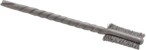 Osborn - 1/4" Diam Flat Steel Tube Brush - 0.005" Filament Diam, 9/16" Brush Length, 2-1/8" OAL, 3/32" Diam Shank - Eagle Tool & Supply