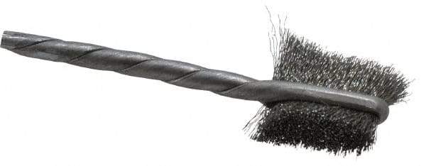 Osborn - 5/8" Diam Flat Steel Tube Brush - 0.003" Filament Diam, 5/8" Brush Length, 2-1/4" OAL, 1/8" Diam Shank - Eagle Tool & Supply