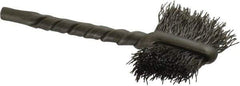 Osborn - 3/4" Diam Flat Steel Tube Brush - 0.008" Filament Diam, 5/8" Brush Length, 2-1/4" OAL, 1/8" Diam Shank - Eagle Tool & Supply
