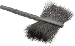 Osborn - 1-1/4" Diam Flat Steel Tube Brush - 0.005" Filament Diam, 5/8" Brush Length, 2-1/4" OAL, 1/8" Diam Shank - Eagle Tool & Supply