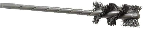 Osborn - 1/2" Diam Helical Steel Tube Brush - 0.008" Filament Diam, 1" Brush Length, 3-1/2" OAL, 1/8" Diam Shank - Eagle Tool & Supply