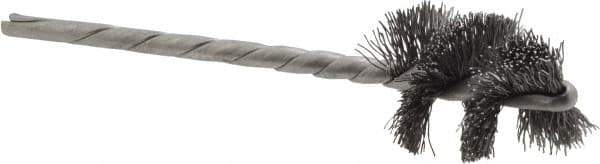 Osborn - 3/4" Diam Helical Steel Tube Brush - 0.008" Filament Diam, 1" Brush Length, 3-1/2" OAL, 1/8" Diam Shank - Eagle Tool & Supply